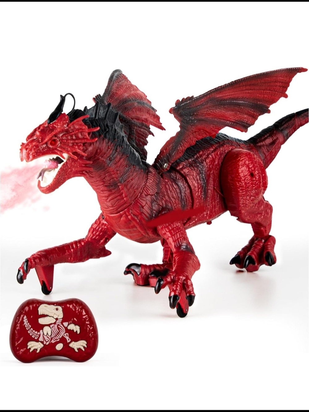 Red Remote Control Fire-Breathing Dragon Action Figure